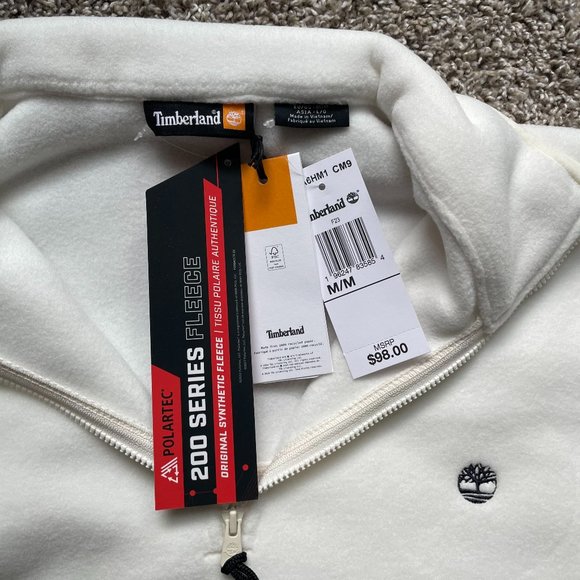 NWT Timberland Cropped Funnel-Neck Fleece Jacket women’s size M - Picture 3 of 4